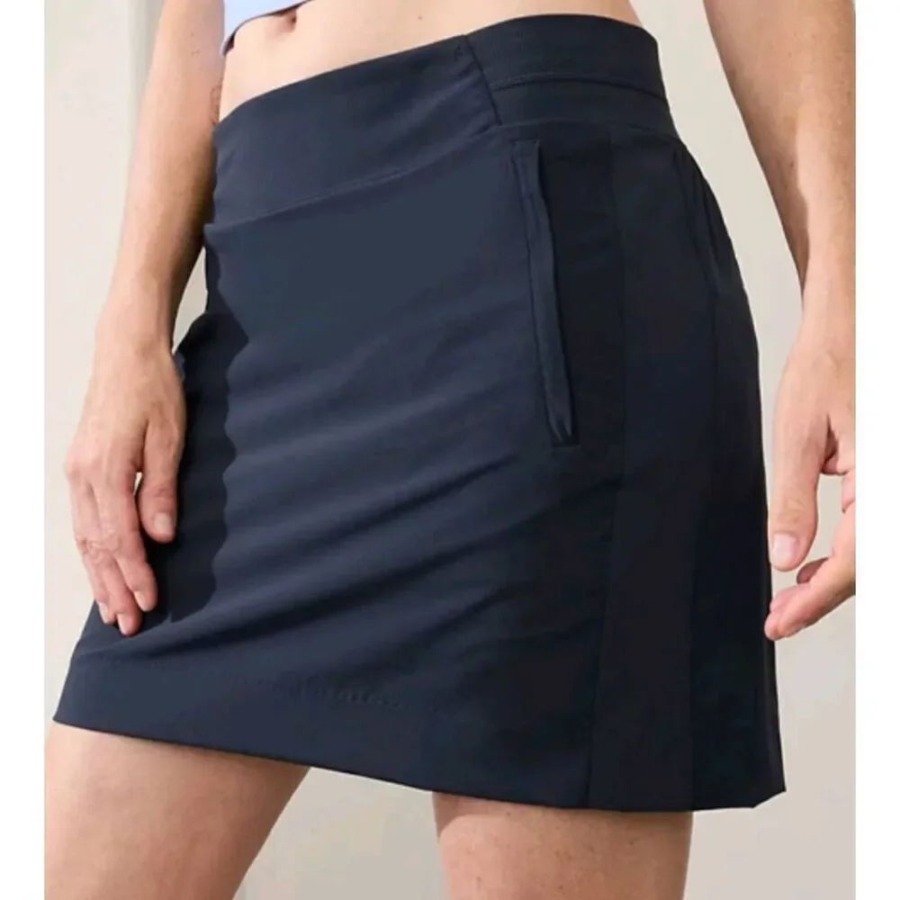 Athleta Brooklyn Mid Rise Skort Size 14 Navy Blue